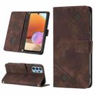 For Samsung Galaxy A32 4G Skin-feel Embossed Leather Phone Case(Brown) - 1