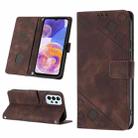 For Samsung Galaxy A32 5G / M32 5G Skin-feel Embossed Leather Phone Case(Brown) - 1