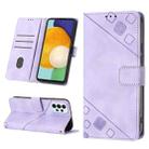 For Samsung Galaxy A52 5G / 4G Skin-feel Embossed Leather Phone Case(Light Purple) - 1