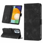 For Samsung Galaxy A52 5G / 4G Skin-feel Embossed Leather Phone Case(Black) - 1
