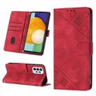 For Samsung Galaxy A72 5G / 4G Skin-feel Embossed Leather Phone Case(Red) - 1