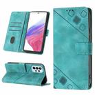 For Samsung Galaxy A73 5G Skin-feel Embossed Leather Phone Case(Green) - 1