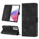 For Samsung Galaxy A73 5G Skin-feel Embossed Leather Phone Case(Black) - 1