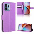 For Motorola Moto X40 Pro Diamond Texture Leather Phone Case(Purple) - 1