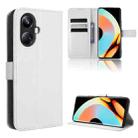 For Realme 10 Pro+ Diamond Texture Leather Phone Case(White) - 1
