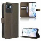 For Realme C30 / C30s Foreign Diamond Texture Leather Phone Case(Brown) - 1