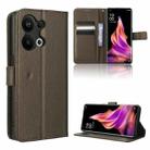 For OPPO Reno9 Pro+ 5G Diamond Texture Leather Phone Case(Brown) - 1