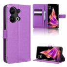 For OPPO Reno9 Pro+ 5G Diamond Texture Leather Phone Case(Purple) - 1