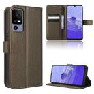 For TCL 40 R 5G Diamond Texture Leather Phone Case(Brown) - 1