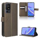 For TCL 40 SE Diamond Texture Leather Phone Case(Brown) - 1