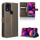 For TCL 305i Diamond Texture Leather Phone Case(Brown) - 1