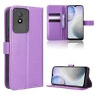 For vivo Y02 4G Diamond Texture Leather Phone Case(Purple) - 1