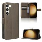For Samsung Galaxy S23 5G Diamond Texture Leather Phone Case(Brown) - 1