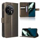 For OnePlus 11 5G Diamond Texture Leather Phone Case(Brown) - 1