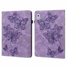 For Lenovo Tab M8 4th Gen Embossed Butterfly Pattern Leather Tablet Case(Purple) - 1