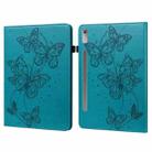 For Lenovo Pad Pro 2022 11.2 inch / Tab P11 Pro Gen 2 Embossed Butterfly Pattern Leather Tablet Case(Blue) - 1