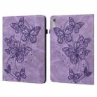 For Lenovo Pad Plus 2023 11.5 inch / Tab P11 Gen 2 Embossed Butterfly Pattern Leather Tablet Case(Purple) - 1