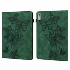 For Lenovo Pad Plus 2023 11.5 inch / Tab P11 Gen 2 Embossed Butterfly Pattern Leather Tablet Case(Green) - 1