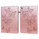 For Lenovo Pad Plus 2023 11.5 inch / Tab P11 Gen 2 Embossed Butterfly Pattern Leather Tablet Case(Pink) - 1