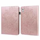 For Lenovo Tab M8 4th Gen Lace Flower Embossing Pattern Leather Tablet Case(Gold) - 1