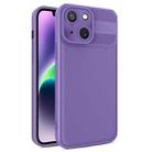 For iPhone 14 Plus Twill Texture TPU Shockproof Phone Case(Purple) - 1