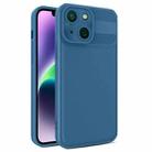 For iPhone 14 Plus Twill Texture TPU Shockproof Phone Case(Blue) - 1