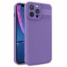 For iPhone X / XS Twill Texture TPU Shockproof Phone Case(Purple) - 1