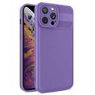 For iPhone XS Max Twill Texture TPU Shockproof Phone Case(Purple) - 1