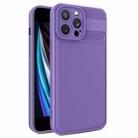 For iPhone SE 2022 / 2020 / 7 / 8 Twill Texture TPU Shockproof Phone Case(Purple) - 1