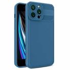 For iPhone SE 2022 / 2020 / 7 / 8 Twill Texture TPU Shockproof Phone Case(Blue) - 1