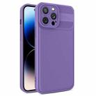 For iPhone 14 Pro Max Twill Texture TPU Shockproof Phone Case(Purple) - 1