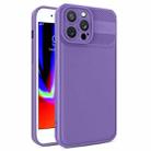 For iPhone 7 Plus / 8 Plus Twill Texture TPU Shockproof Phone Case(Purple) - 1