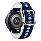 20mm Universal TPU Litchi Texture Leather Watch Band(Blue White) - 1