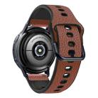 22mm Universal TPU Litchi Texture Leather Watch Band(Brown) - 1