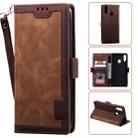 For Galaxy A20s Retro Splicing Horizontal Flip Leather Case with Card Slots & Holder & Wallet(Brown) - 1