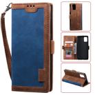 For Galaxy A41 Retro Splicing Horizontal Flip Leather Case with Card Slots & Holder & Wallet(Blue) - 1