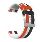 22mm Universal Three-color Silicone Leather Watch Band(Black White Red) - 1