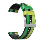 22mm Universal Three-color Silicone Leather Watch Band(Green Black) - 1