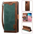 For Galaxy Note 10 Pro Retro Splicing Horizontal Flip Leather Case with Card Slots & Holder & Wallet(Green) - 1