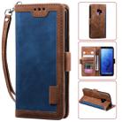 For Galaxy S9 Retro Splicing Horizontal Flip Leather Case with Card Slots & Holder & Wallet(Blue) - 1