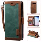 For Galaxy S10 Plus Retro Splicing Horizontal Flip Leather Case with Card Slots & Holder & Wallet(Green) - 1