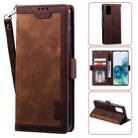 For Galaxy S20 Plus Retro Splicing Horizontal Flip Leather Case with Card Slots & Holder & Wallet(Brown) - 1