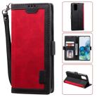 For Galaxy S20 Plus Retro Splicing Horizontal Flip Leather Case with Card Slots & Holder & Wallet(Red) - 1