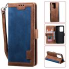 For Galaxy S20 Ultra Retro Splicing Horizontal Flip Leather Case with Card Slots & Holder & Wallet(Blue) - 1