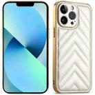 For iPhone 13 Pro Max Suteni Plating Leather Soft TPU Phone Case(White) - 1