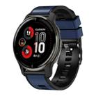 20mm Universal Two Color Silicone Watch Band(Dark Blue Black) - 1