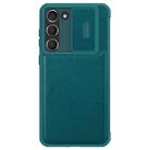 For Samsung Galaxy S23+ 5G NILLKIN QIN Series Pro Sliding Camera Cover Design Leather Phone Case(Green) - 1