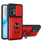 For Xiaomi Redmi Note 12 5G Sliding Camshield Card Phone Case(Red) - 1