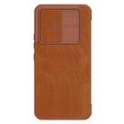 For Samsung Galaxy A54 5G NILLKIN QIN Series Pro Sliding Camera Cover Design Leather Phone Case(Brown) - 1