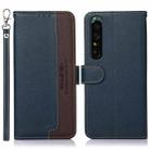 For Sony Xperia 1 V KHAZNEH Litchi Texture Leather RFID Phone Case(Blue) - 1